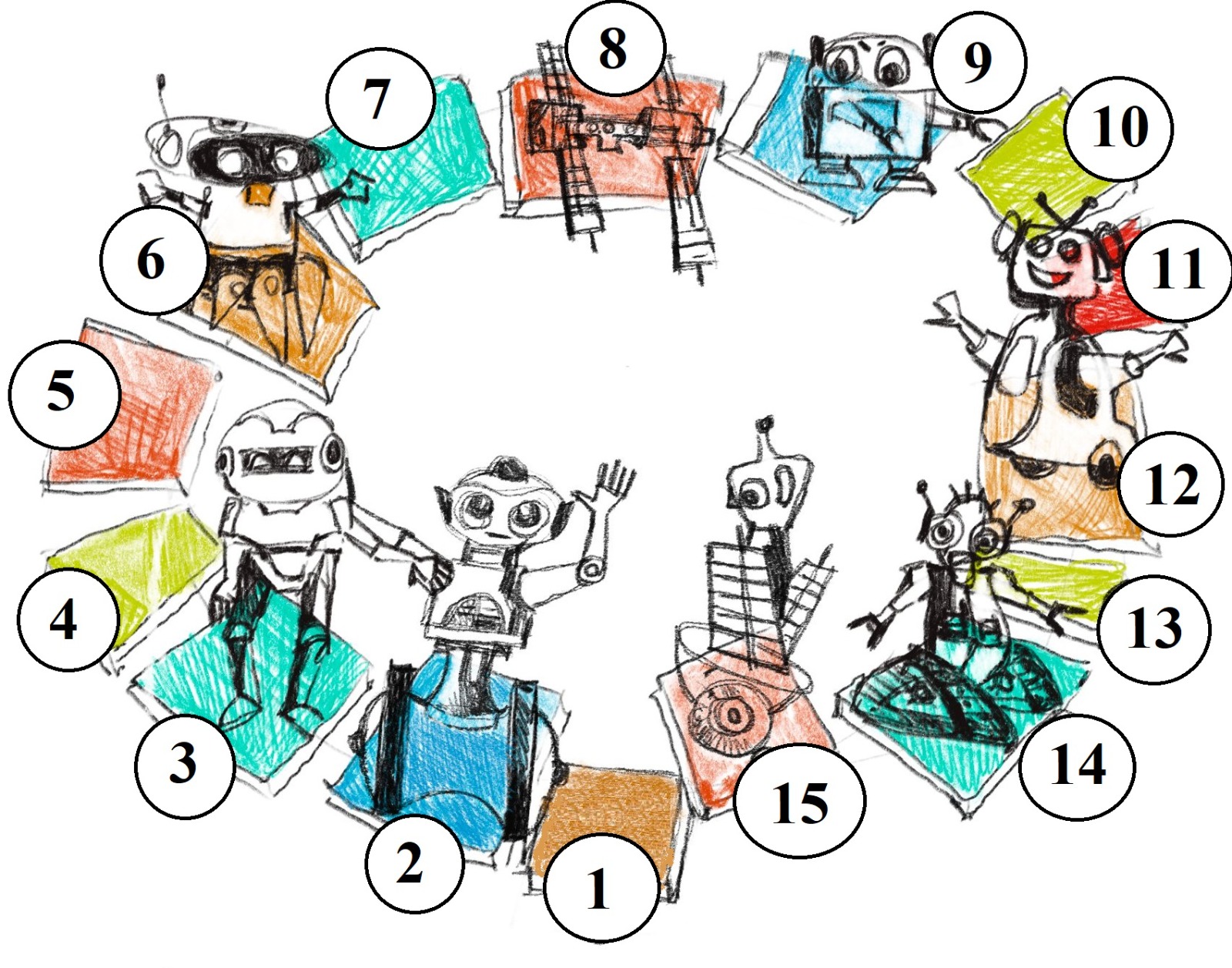 Figura 1 din enunțul original al problemei Robotron.